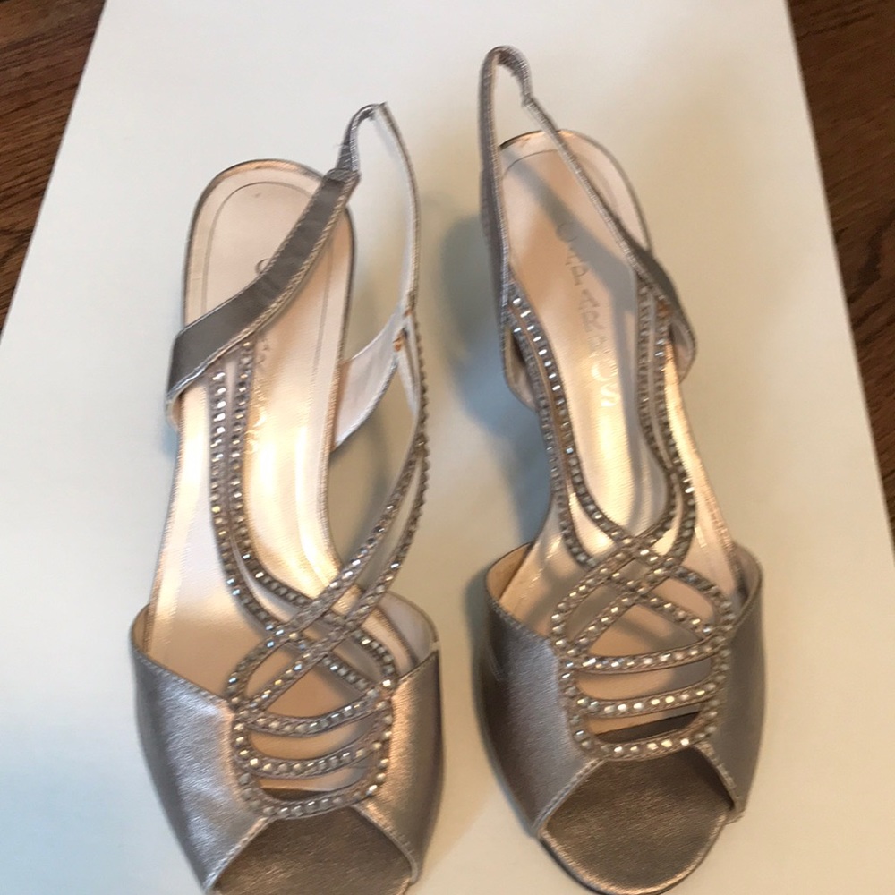Dressy metallic low heels